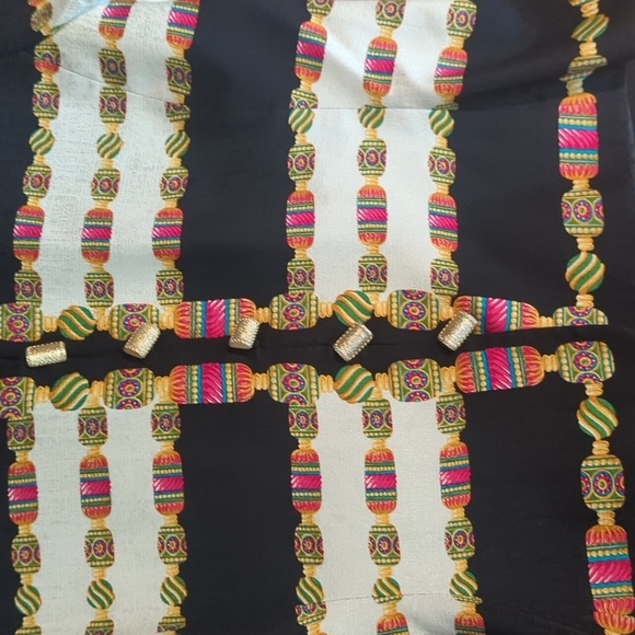 Adrianne Papell 100% silk patterned blazer pink/white/black gold buttons Sz 8 - Picture 3 of 10